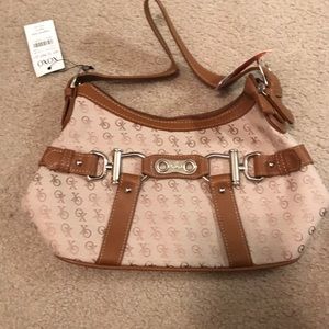 Small Satchell purse / brown & beige